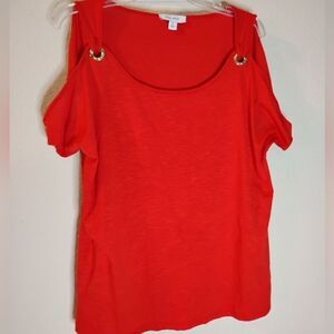 USED Nine West Cold Shoulder Top